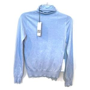 Zara Blue Turtleneck Lightweight Sweater New with tags size small